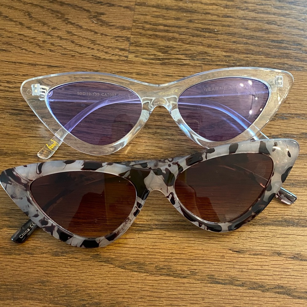 Set of 2 retro cat eye sunglasses